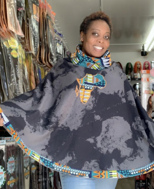 Poncho African/Kenyan print - Assorted Colors