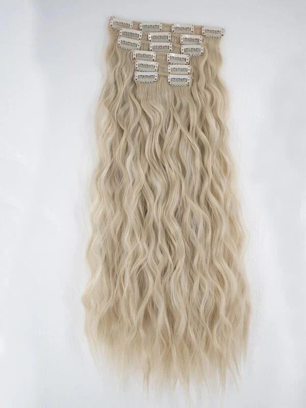 Clip In Long Curly Synthetic Hairpiece