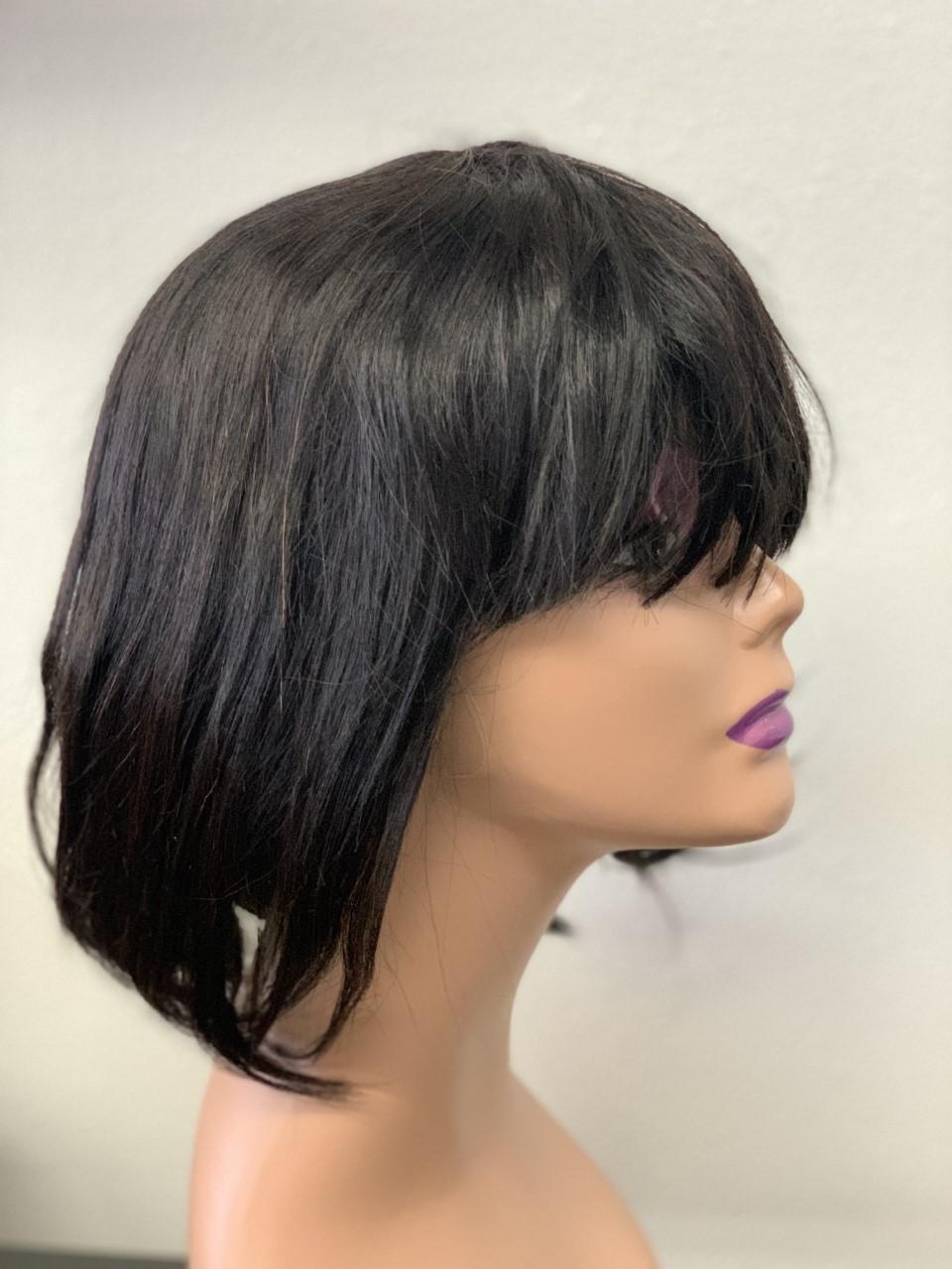 Human Hair 12" Bob with Bangs