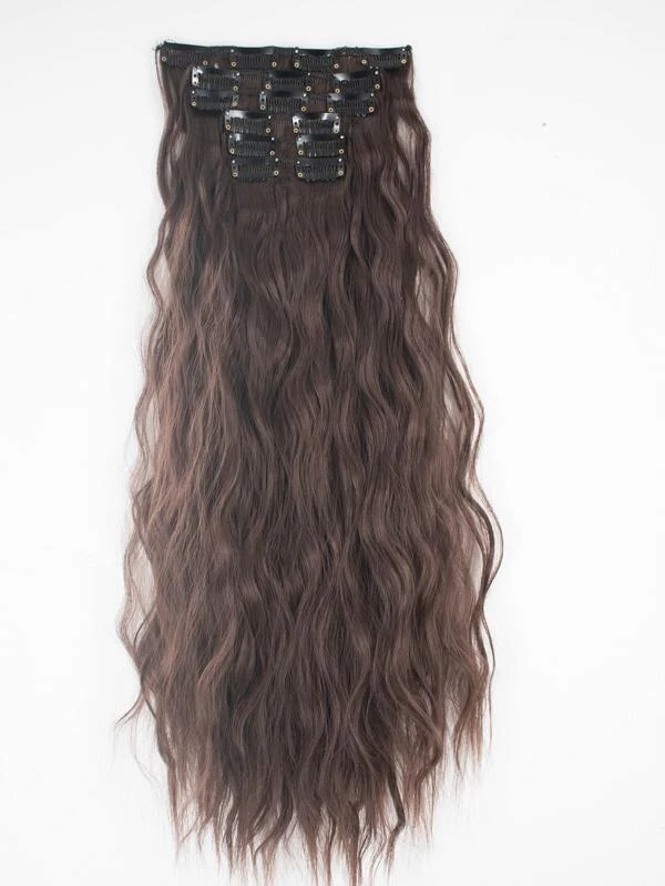 Clip In Long Curly Synthetic Hairpiece