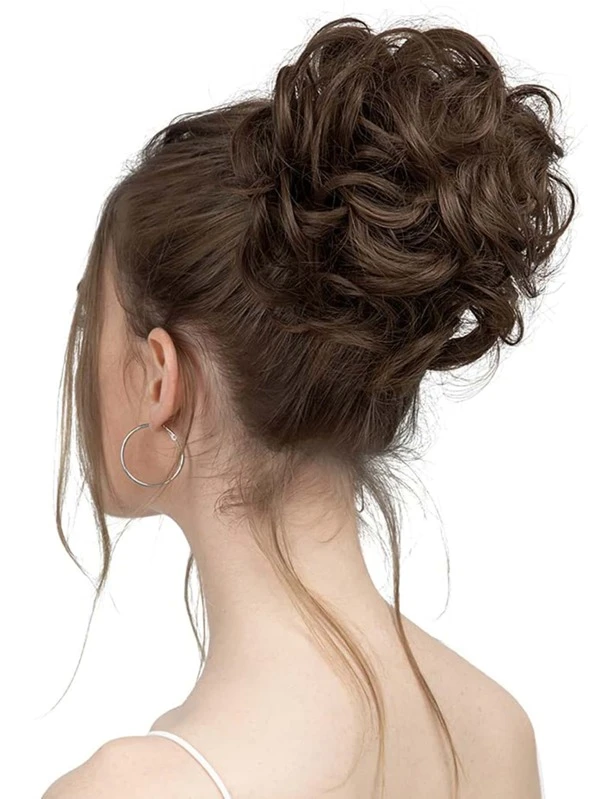 Natural Curly Synthetic Hair Updo Bun