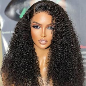 Jerry Curly Wig Lace Wigs 150% Density Natural Hair Line Glueless Human Hair Wigs 18 Inch