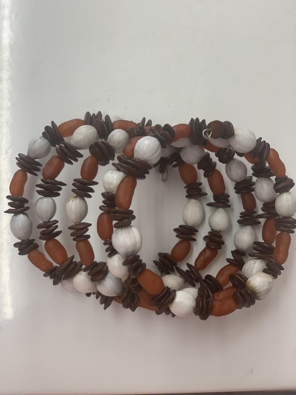 African Women's Beaded Coil Bracelet - Assorted Colors 1 PC