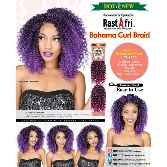 RastAfri Bahama Curl Crochet Braid, Single Pack