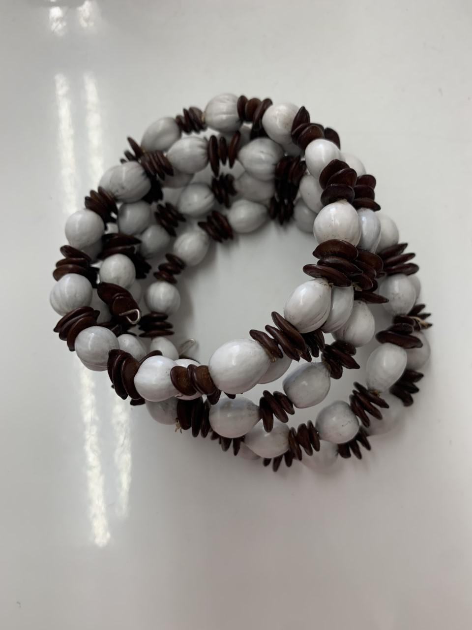 African Women's Beaded Coil Bracelet - Assorted Colors 1 PC