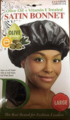 Donna Silky Soft Satin Bonnet Black- Large - KYUKCHIC