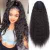 Long Drawstring Ponytail Extension Synthetic 22" Kinky Straight Bun Ponytail Clip on Hair Extensions