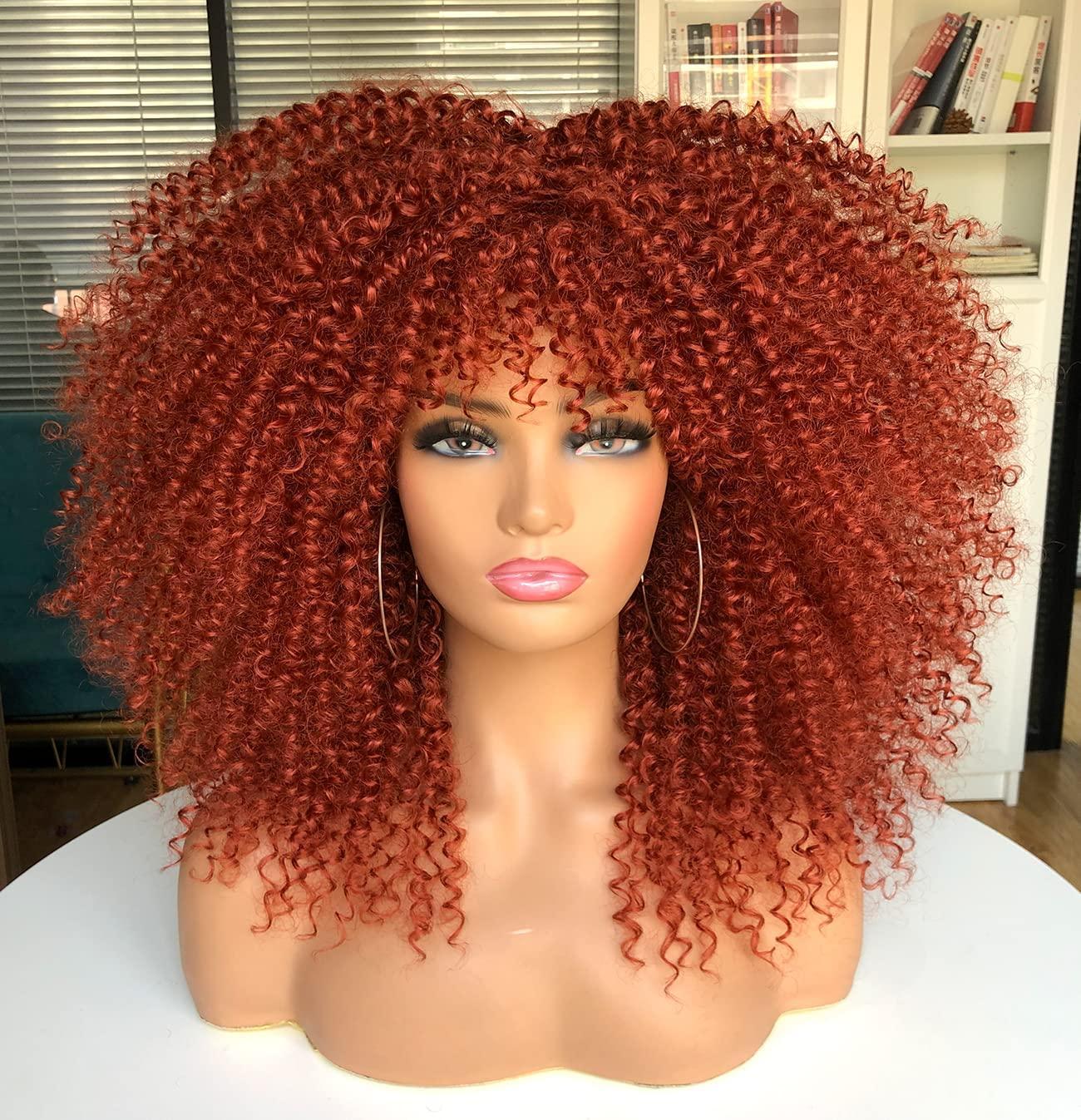 Afro Kinky Curly Wig with Bangs