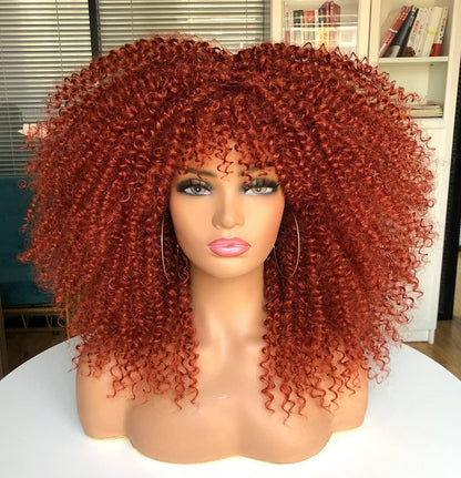 Afro Kinky Curly Wig with Bangs