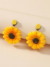 Girls Sunflower Drop Earrings - KYUKCHIC 