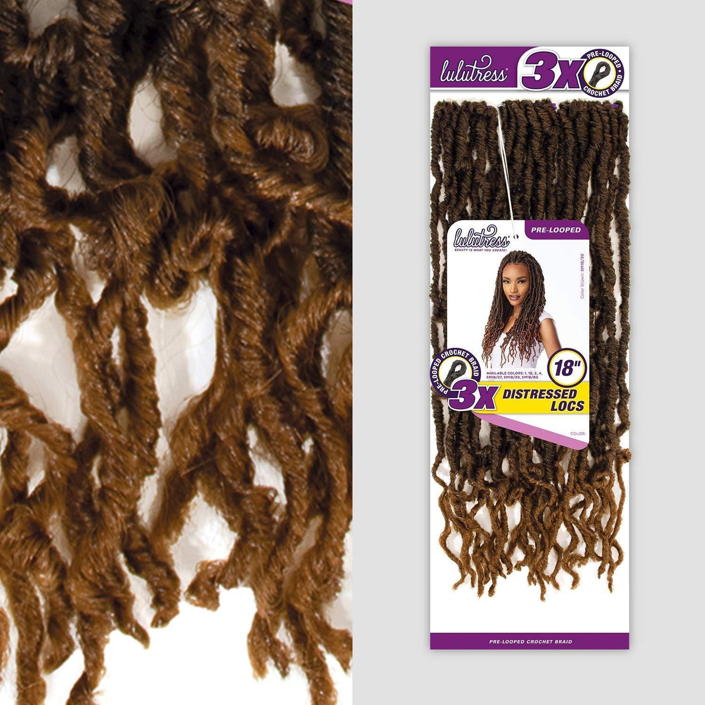 3X Distressed locs 18"(LULUTRESS)(LOOPED)