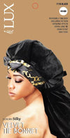 Lux Luxury Silky Velvet Tie Bonnet / Braid / Black - KYUKCHIC 