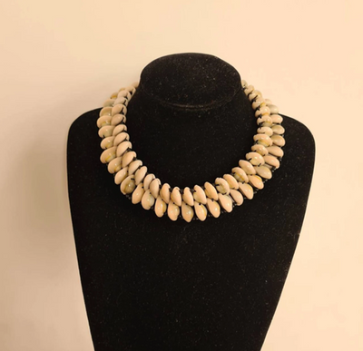 African Ethnic Cowrie Sea Shell Beaded Collar Necklace