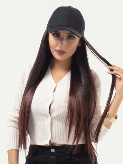 Cap with Long Straight Hair Wig