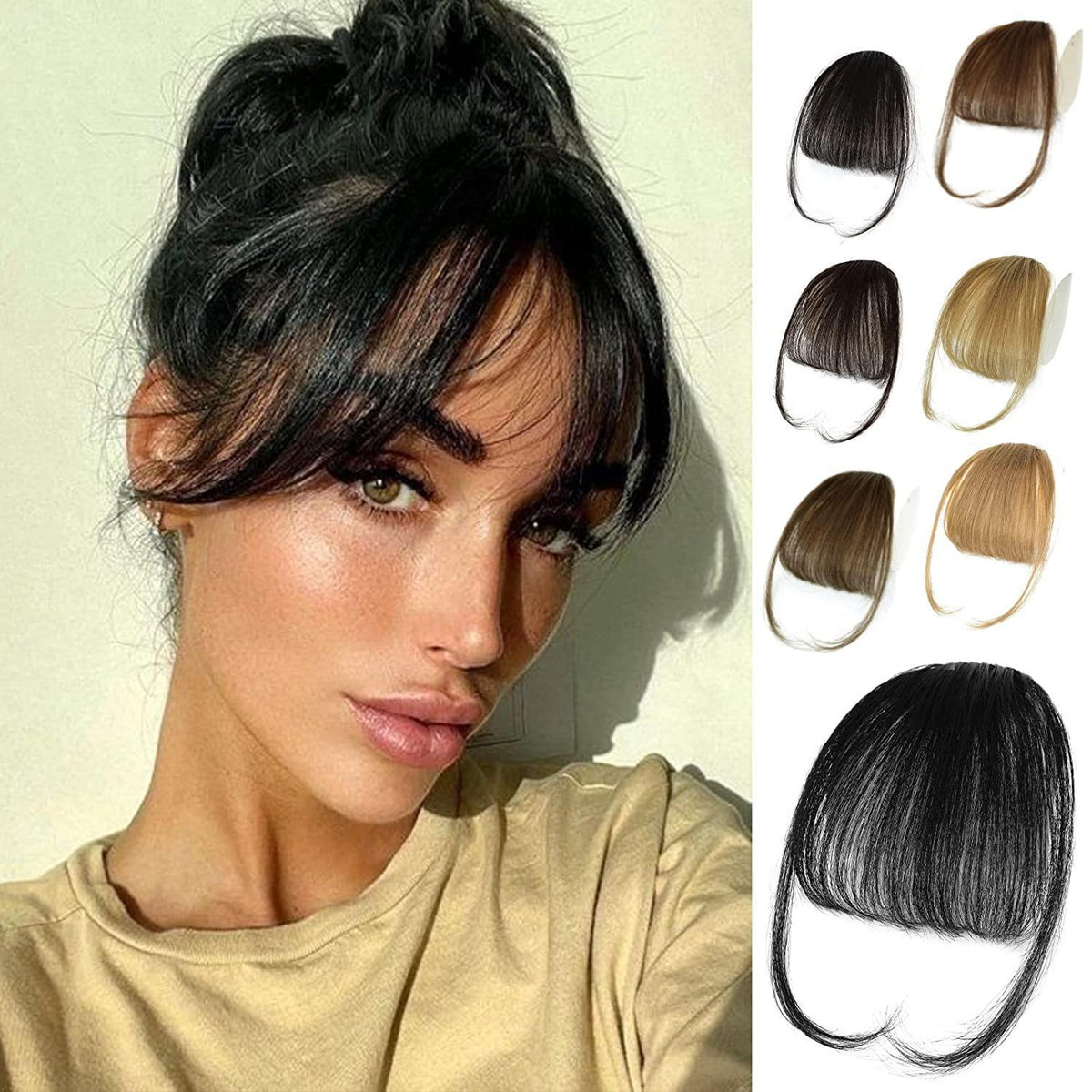 100% Human Hair Wispy Bangs Clip In Hair Extensions - KYUKCHIC 