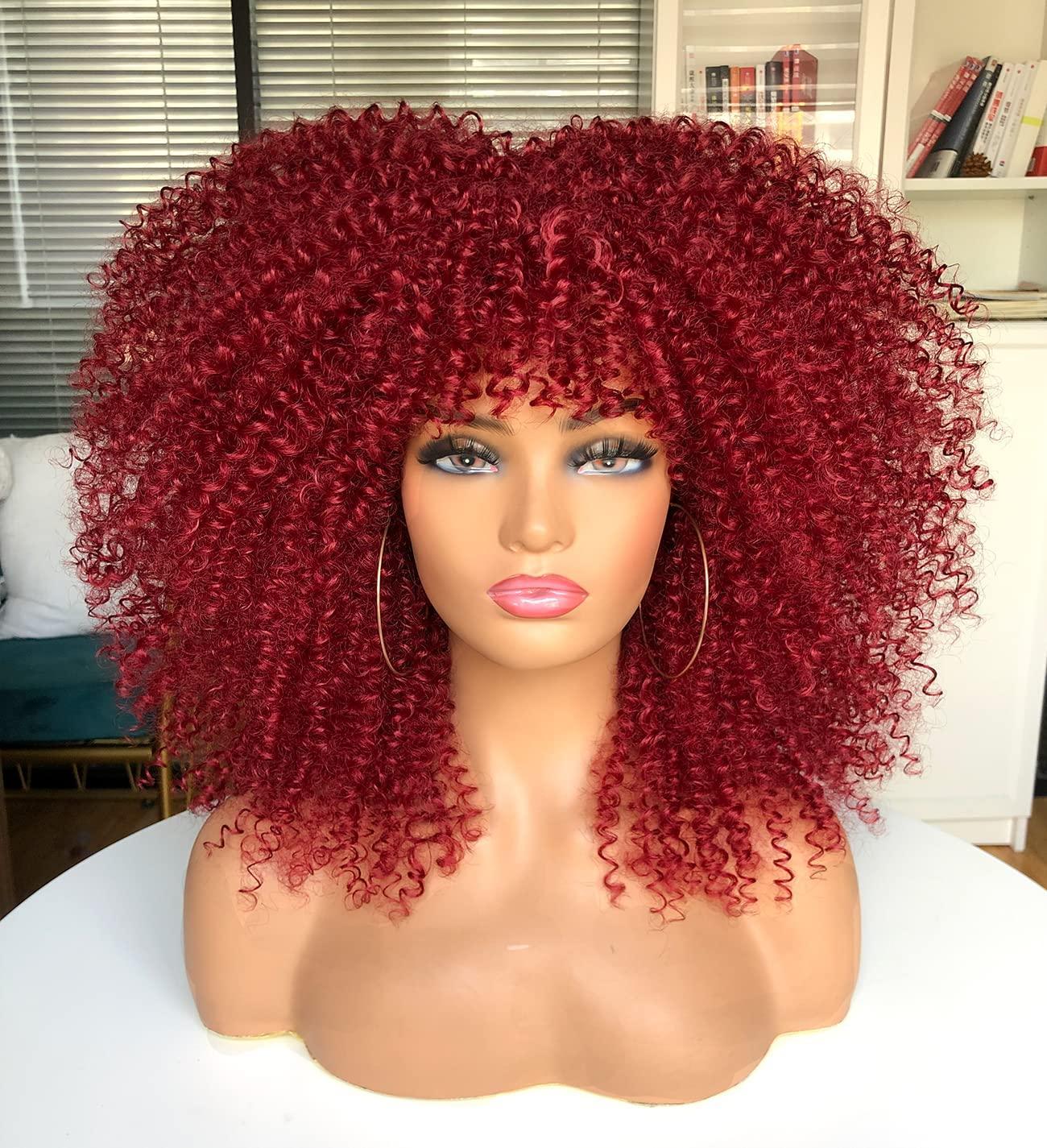 Afro Kinky Curly Wig with Bangs
