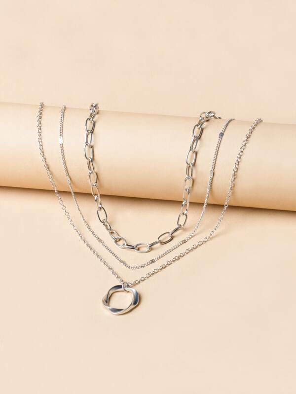 Geometric Charm Layered Necklace - KYUKCHIC 
