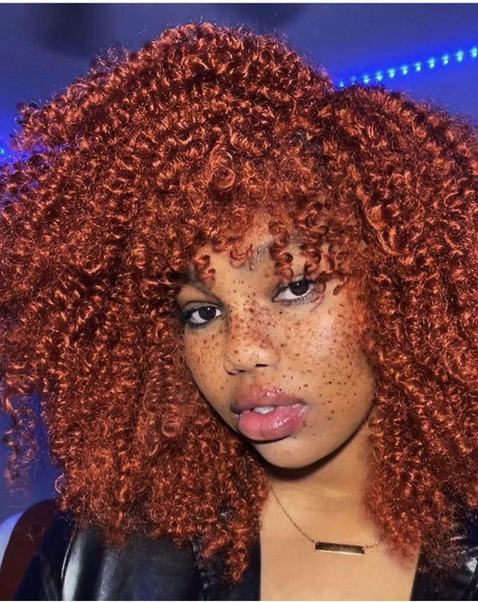 Afro Kinky Curly Wig with Bangs