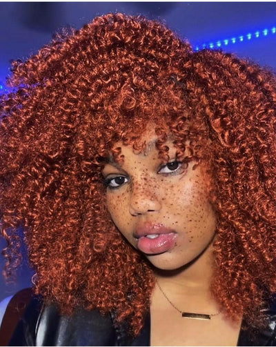 Afro Kinky Curly Wig with Bangs