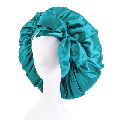 Large Size Long Satin Bonnet With Satin Ties