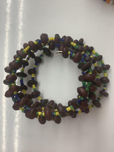 African Women's Beaded Coil Bracelet - Assorted Colors 1 PC