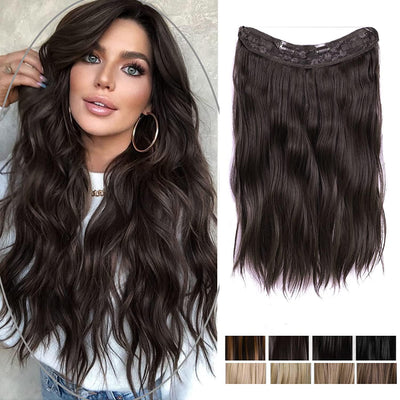 20 " Invisible Wire Hair Extensions Curly Hair Extensions - Halo Extensions