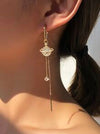 Rhinestone Star & Planet Drop Earrings - KYUKCHIC