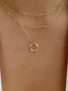 Twist Round Charm Layered Necklace - KYUKCHIC