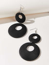 Wood Round Drop Earrings - KYUKCHIC