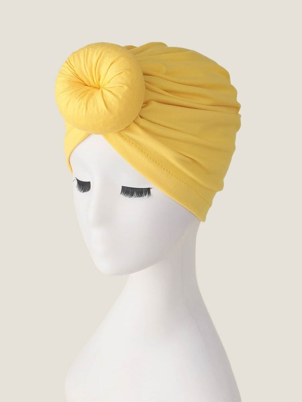 Round Decor Turban Hat - KYUKCHIC 